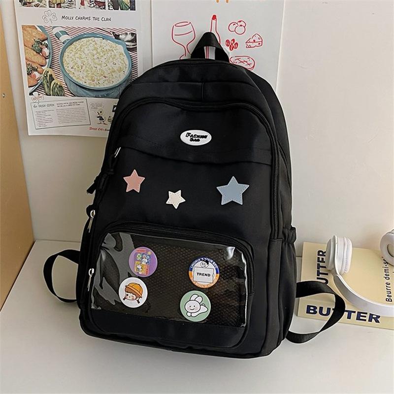 Schoolbag Japanese Ins Transparent Pain Bag Large Capacity Versatile College Girl Mini Backpack Cute Little School Bag