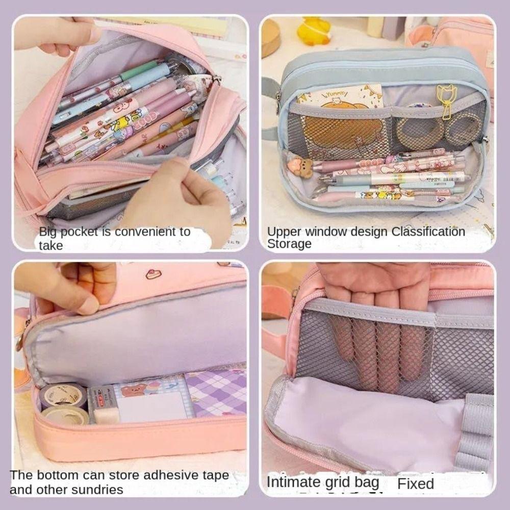 Large Capacity Pencil Box Portable Pen Bag New Pencil Case  Girls