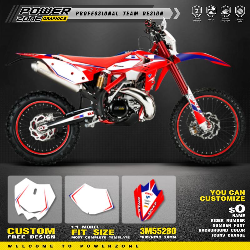 PowerZone Custom Team Für BETA 2013 2014 2015 2016 2017 RR RR-S 125 200 250 300RR 350 390 430 480 Grafik-Aufkleber & Sticker-Set 01