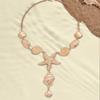 Imitation Pearl Vacation Style Neckchain Handmade Beach Shell Necklace  Summer