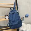 Schoolbag Denim Schoolbag Female Retro Mori Canvas Backpack Korean Version Harajufeng High School Student Casual Versatile Backpack