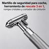 Martillo de seguridad para coche, herramienta de rescate 3 en 1, rompe cristales y cortador de cinturón