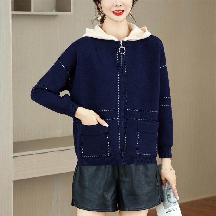 Middle-aged and Elderly Women Knitted Sweater Cardigan Mother Spring and Autumn Coat Fashionable Red Zodiac Year Top Clothes New Year Outfit