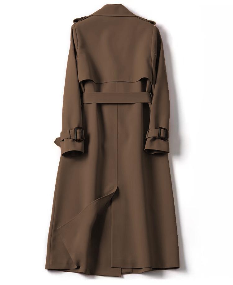 Women's Mid-Length Korean-Style Trench Coat, Plus Size & Petite, Trendy British Over-the-Knee Outerwear