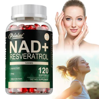 Regenerador Celular NAD+ com Extrato de Resveratrol, Ribosídeo de Nicotinamida e Trans-Resveratrol para Saúde a Longo Prazo, Energia e Vitalidade
