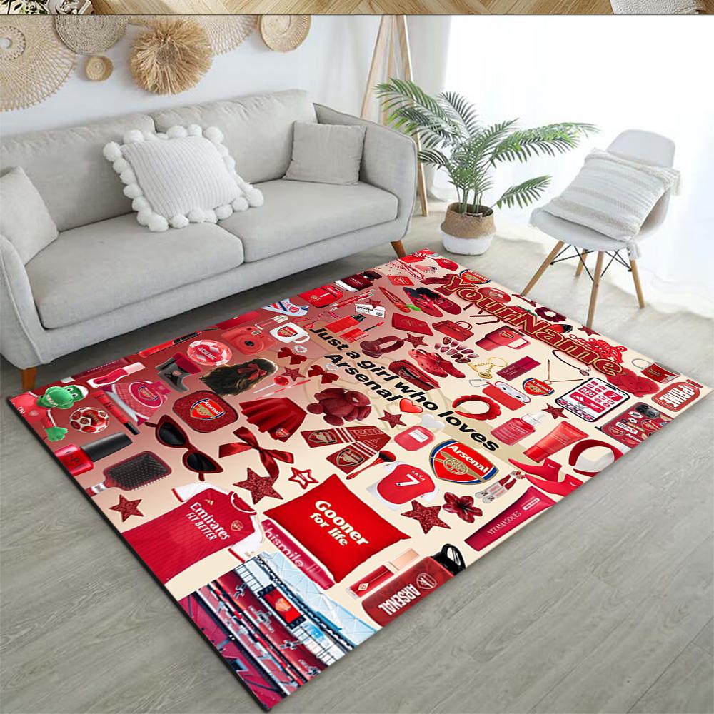 Arsenal Personalized Text Floor Rug Office Rug Perfect for Study room Dormitory Bedrooms Living Rooms Anti-slip Rug Office home decor