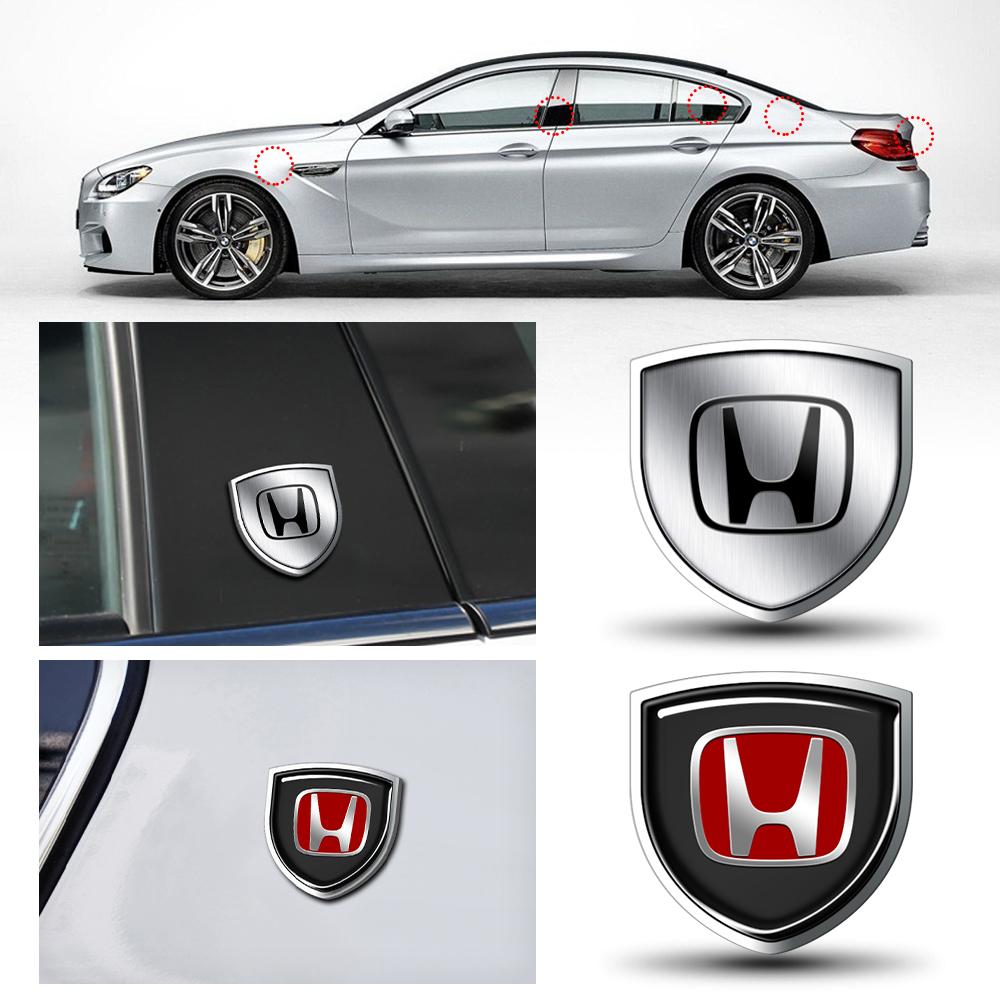 BXK3 3D Meta Styling Car Shield Sticker Auto Body Door Badge Sticker For Honda Type R Type S XR-V CR-V UR-V CR-Z Fit Mugen INSPIRE