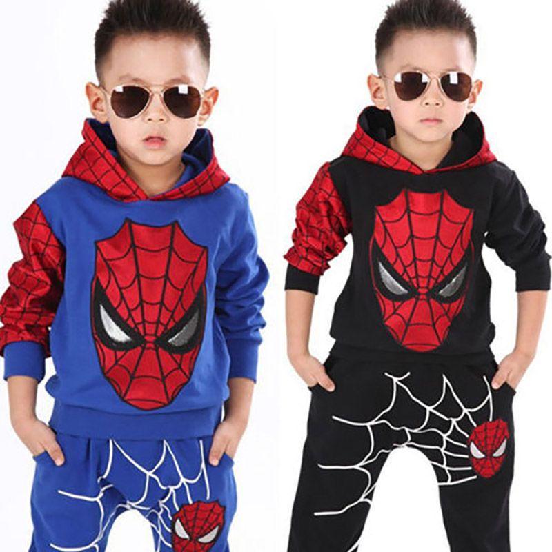 Marvelous Comfort With 2pcs Kids Boy Long Sleeve Spiderman Hoodie Trousers Tracksuit Set