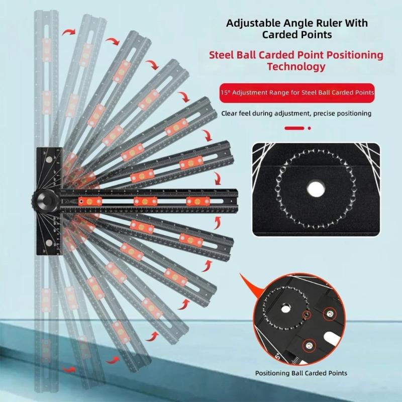 Aluminum T Square For Woodworking With Automatic Locking Feature And Multiple Angles Measurement Tool Precisions Ruler