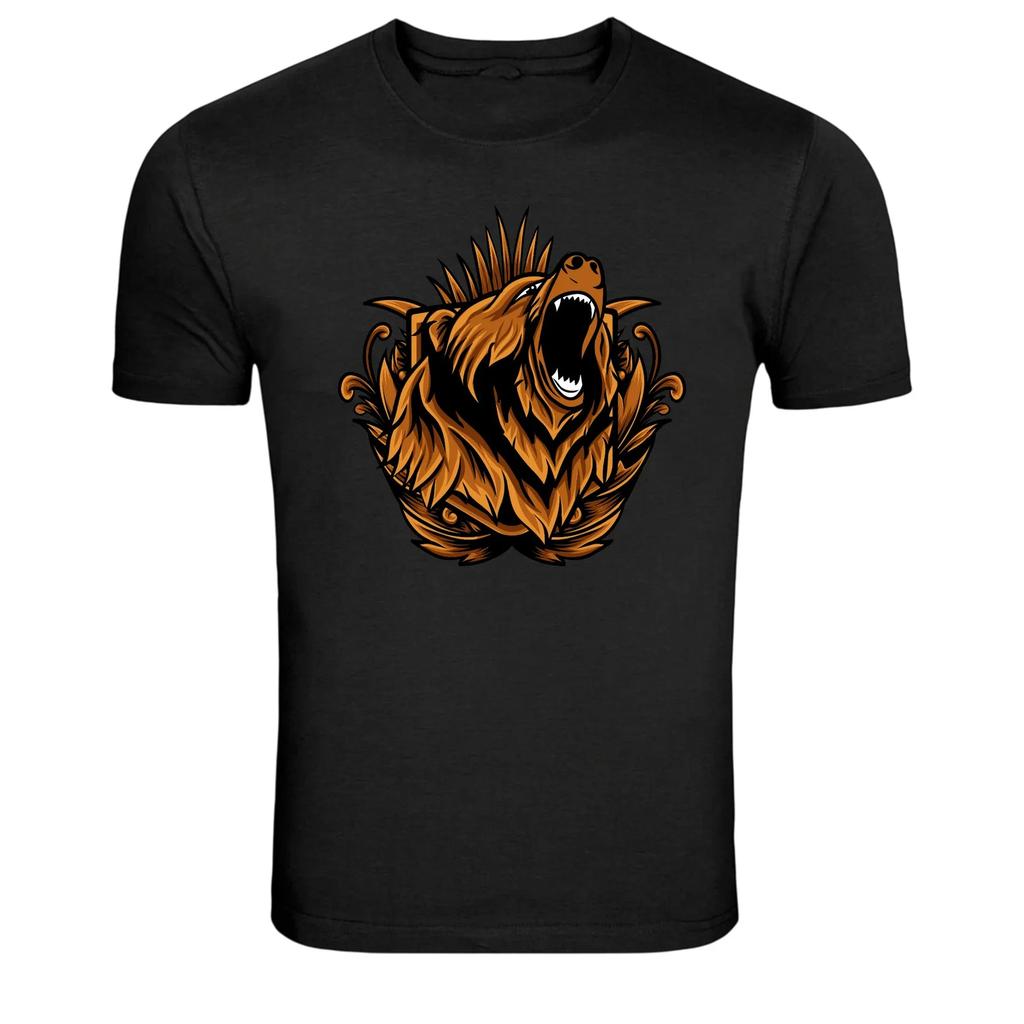 Roaring Bear Animal Vintage Tattoo Style Graphic T-Shirt