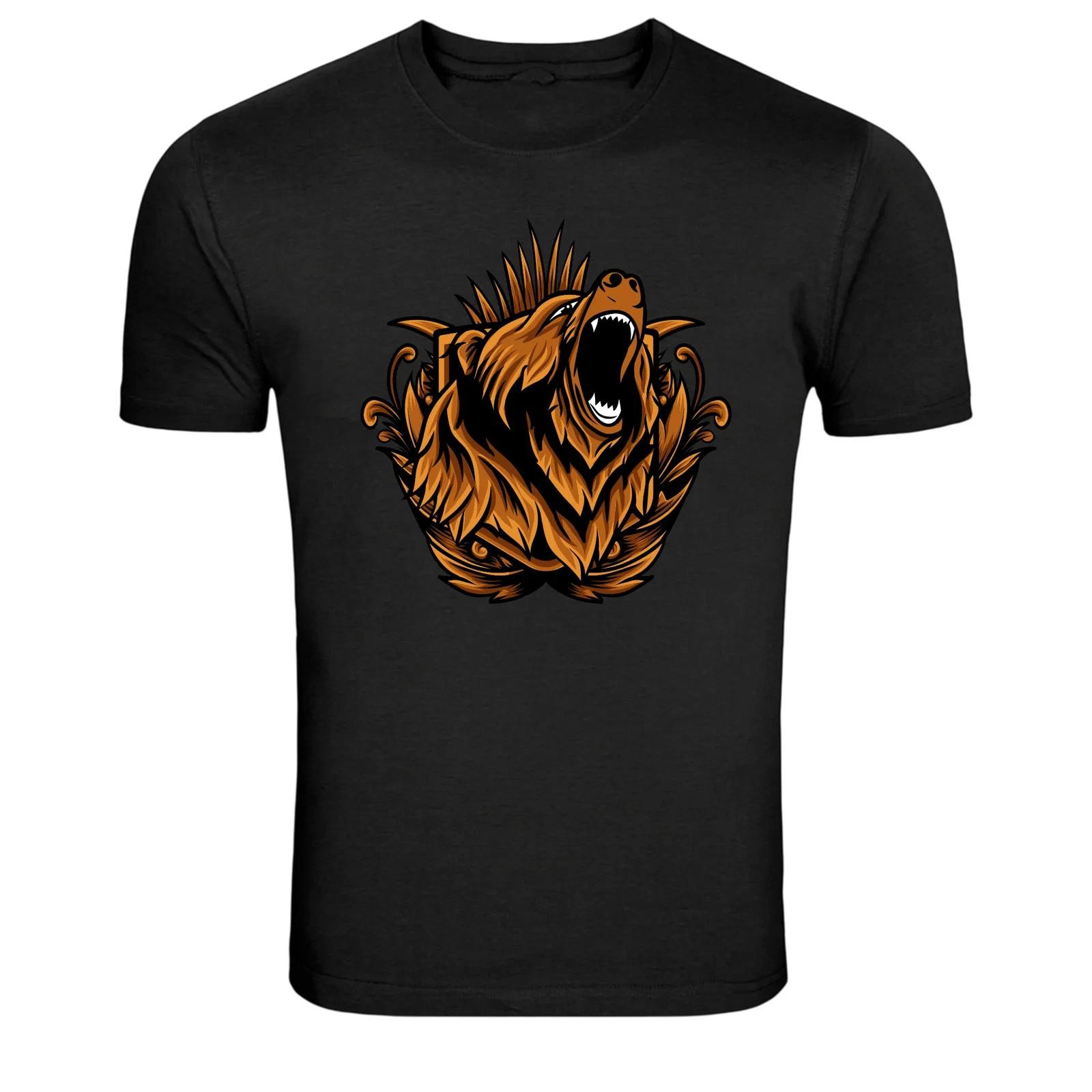 

Roaring Bear Animal Vintage Tattoo Style Graphic T-Shirt M