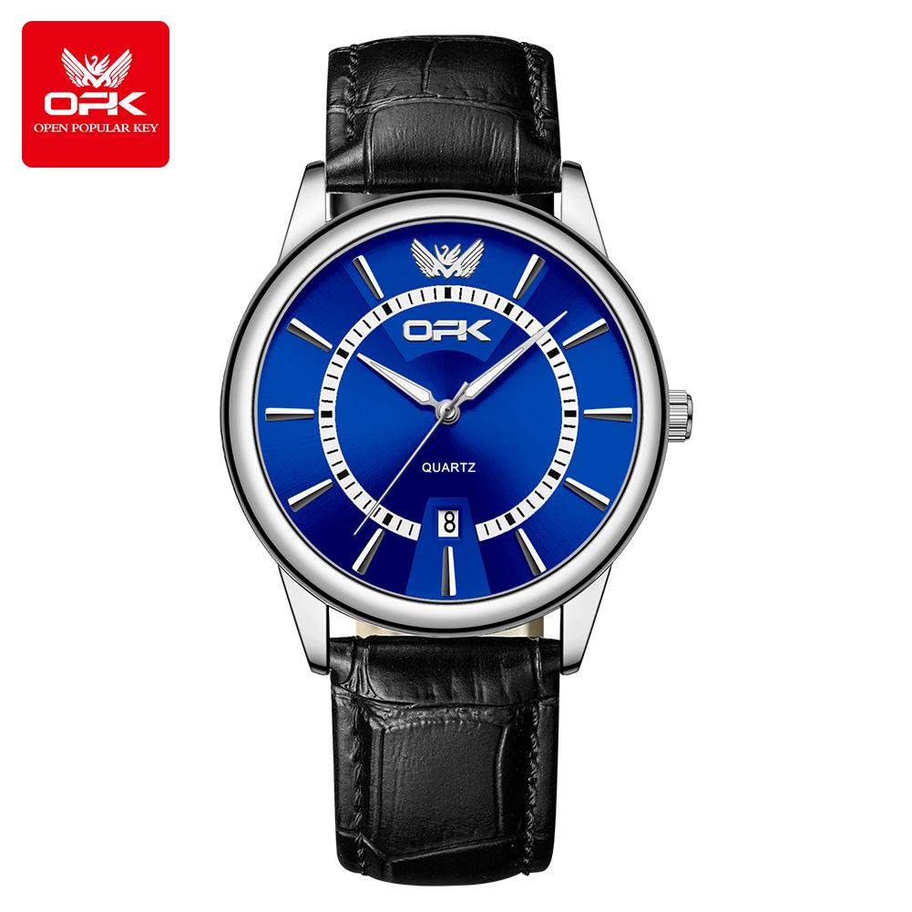 OPK 6036 Original Quartz Watches for Men Steel Strap Waterproof Auto Date Luminous Men's Wristwatches Simple Fashion Man Watch