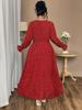 European Style Plus Size Women's Polka Dot Long Sleeve Dress 2025