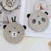 Tea Coaster Non-slip Decorative Rope Anti-scalding Round Hand-Woven Cartoon Bear Cotton Placemat