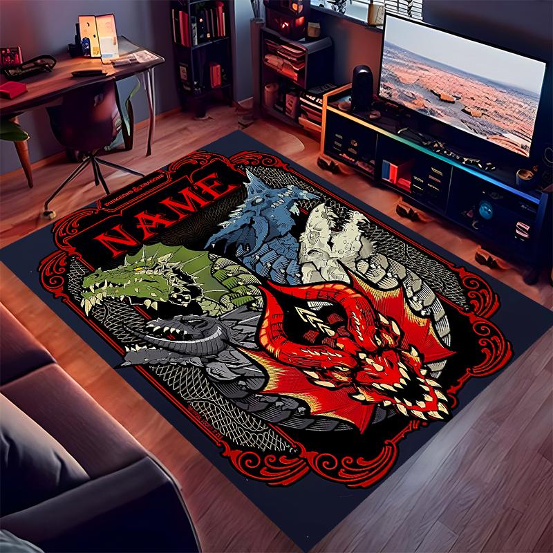 Custom Personalization Dungeons & Dragons Print Area Rug - Soft, Washable Non-Slip Indoor Mat,Living Room,Home&Office Decorative Rug