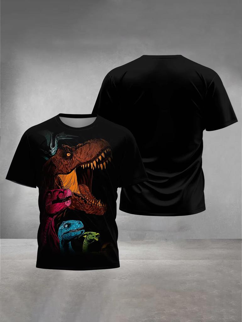 Children's Clothing Boys Girls 3D Printed Dinosaur T-Shirt Summer Short Sleeve Boy Clothes Casual Children Top Kids Clothing