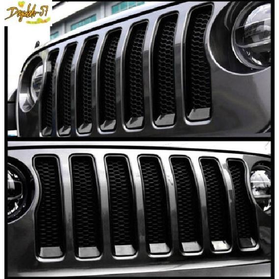 Front Grille Erts & Headlight Cover Trim Fit For Jeep Wrangler JL 2018-