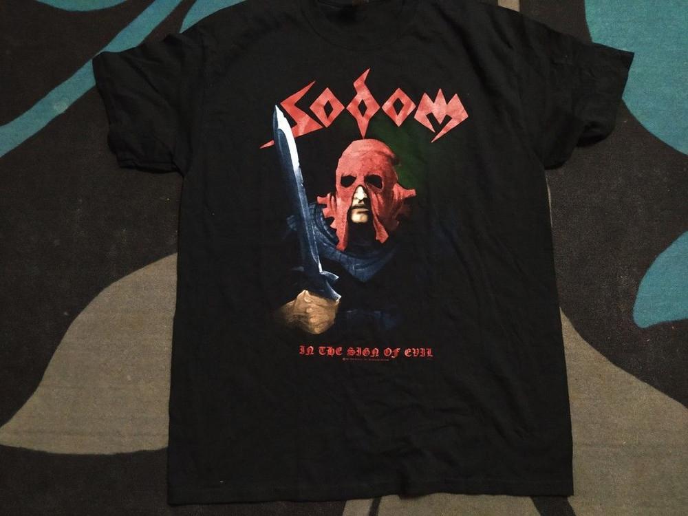 Новая Популярная Черная Футболка с Логотипом Группы Sodom Хлопок RD288 Унисекс Футболка XXXXL