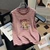 Girls' Cartoon Patchwork Stripe Sleeveless Tank Top (6-12 Years) - Summer 2026 Collection