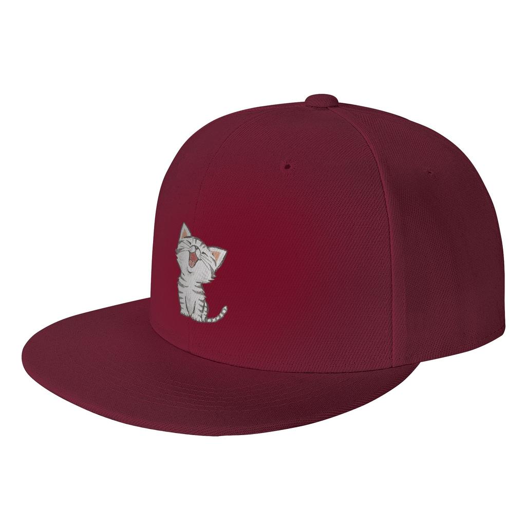 Fashion American Shorthair happy Flat Brim Sun Hat  Denim Outdoor Hat Caps For Unisex