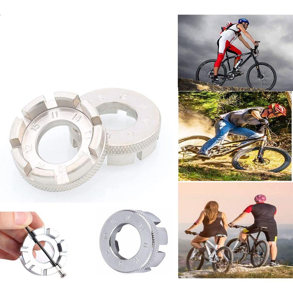 

Galvanized Useful Repair Tool Bicycle Spoke Wrench Wheel Nipple Spanner 8 Way Groove Adjuster