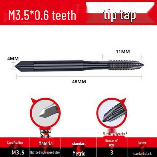 Cobalt Nitride Spiral Tap for Stainless Steel (Drill Bit: M4, M5, M6, M8, M10)