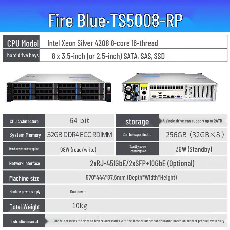 Huolan TS5008 8-Bay Rackmount Enterprise NAS Storage Server