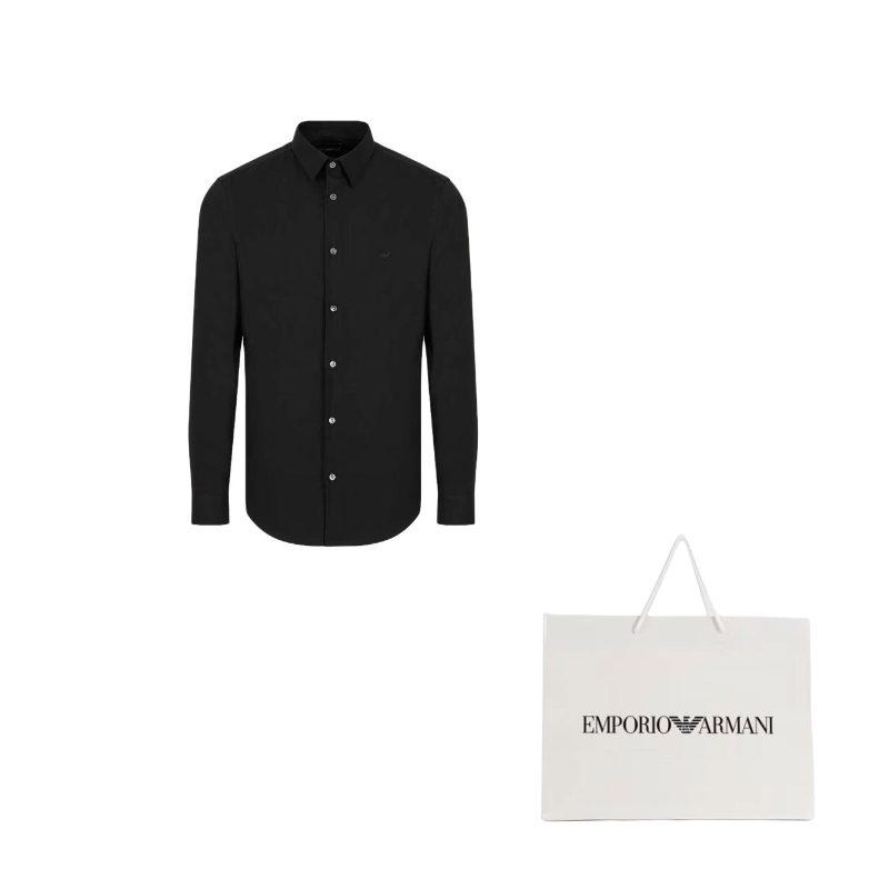 Emporio Armani Shirt Men's Black 8N1C09-1NI9Z-0999