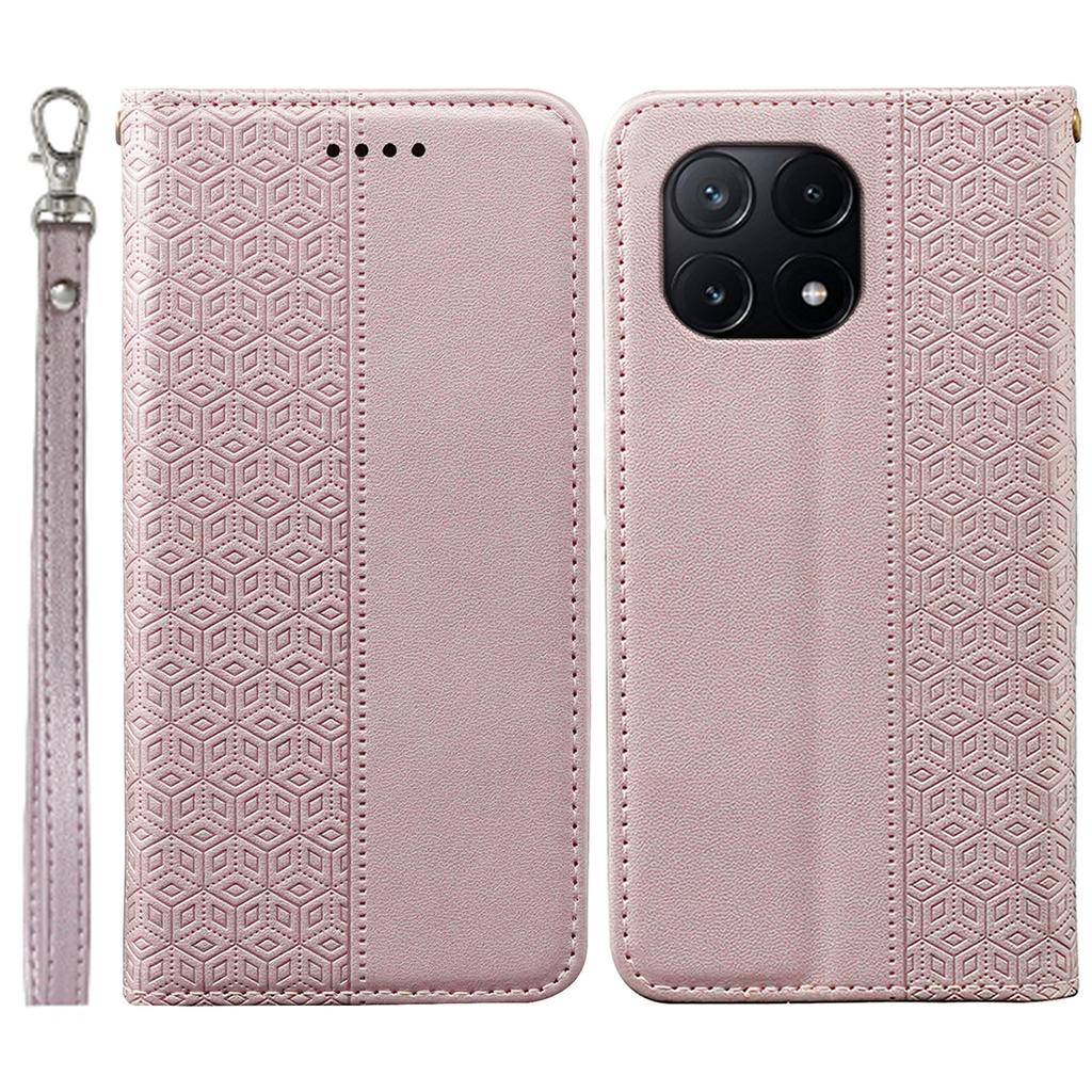 For Xiaomi Poco X6 Pro 5G/Redmi K70E 5G Wallet Phone Case Strong Magnetic Checkered Pattern Imprint Leather Flip Cover
