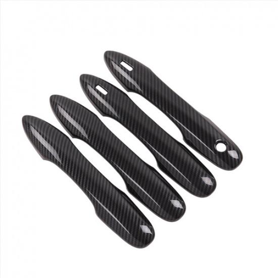 Carbon Fiber Car Door Handles Cover Trim 4pcs For Toyota Camry 2018-2026