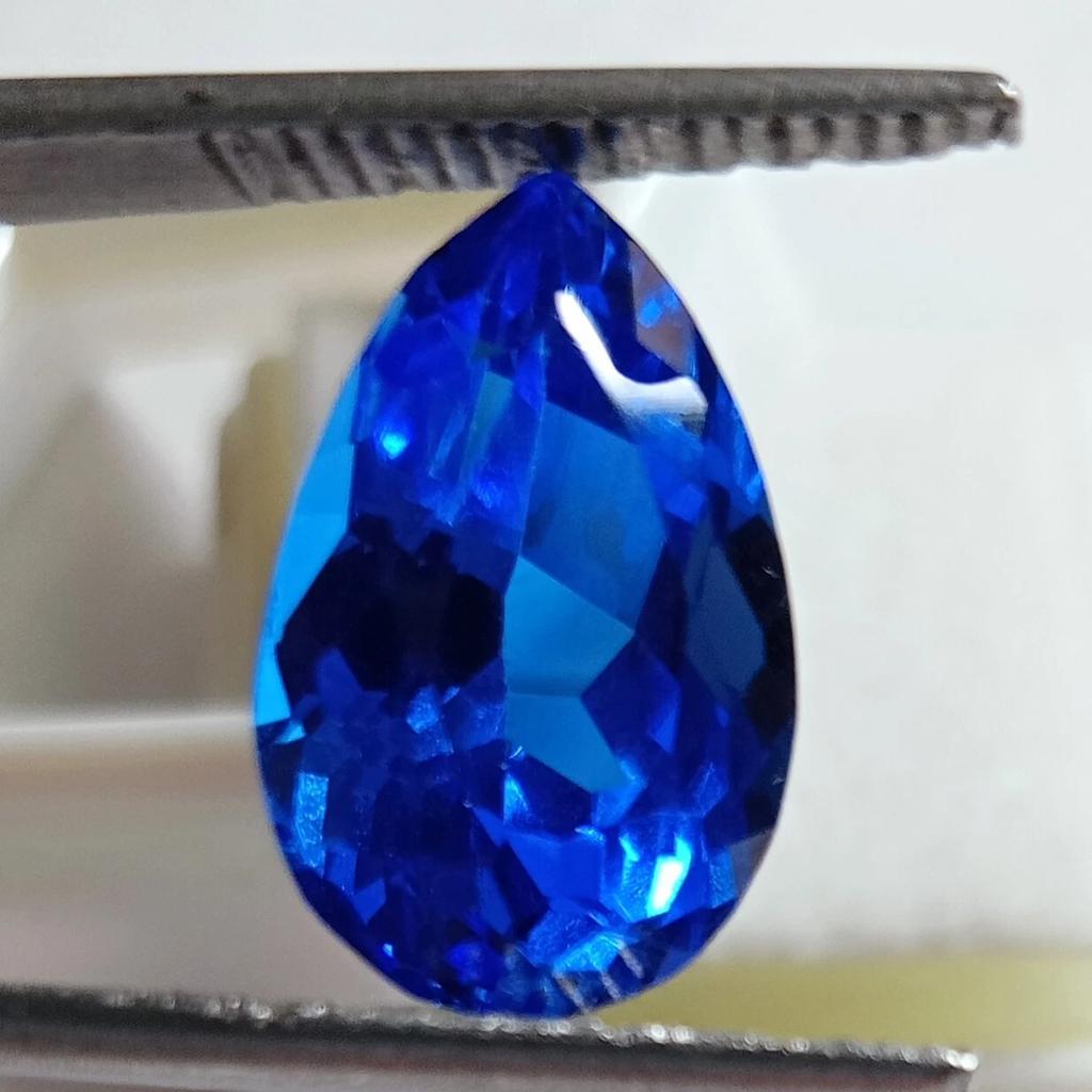 Beautiful Blue Sapphire Ceylon Natural Pear Cut 8.40 Ct Certified Gemstone