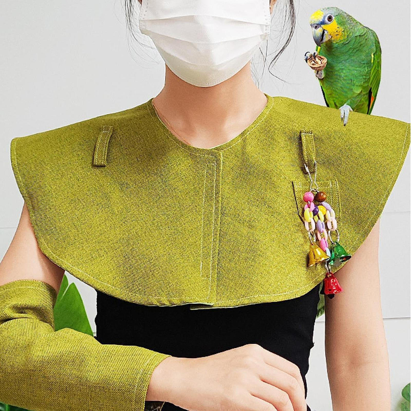 

Протектор на плече від подряпин для папуги, Пелюшка для какашок, Пташина пелюшка для малих та середніх папужок зелений