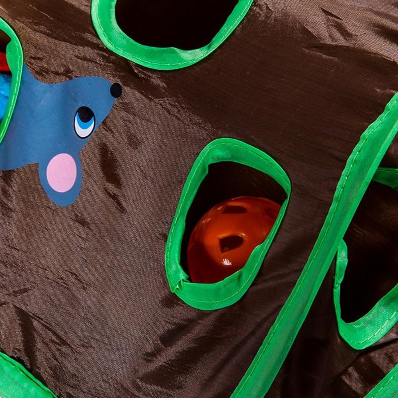 Stimulates Curiosity Teaser Puzzle Toy Cats Chew Resistant Durable With Multiple Holes And Mouse Bells Ball