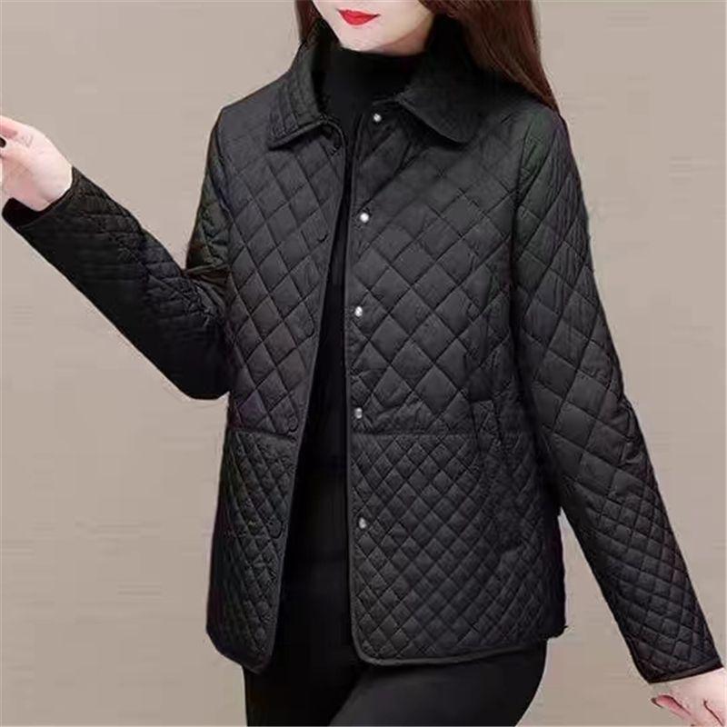 Autumn Winter Women Plaid Quilted Coats Fashion Female Korean Clothing Solid Casual Thicken Warm Jackets