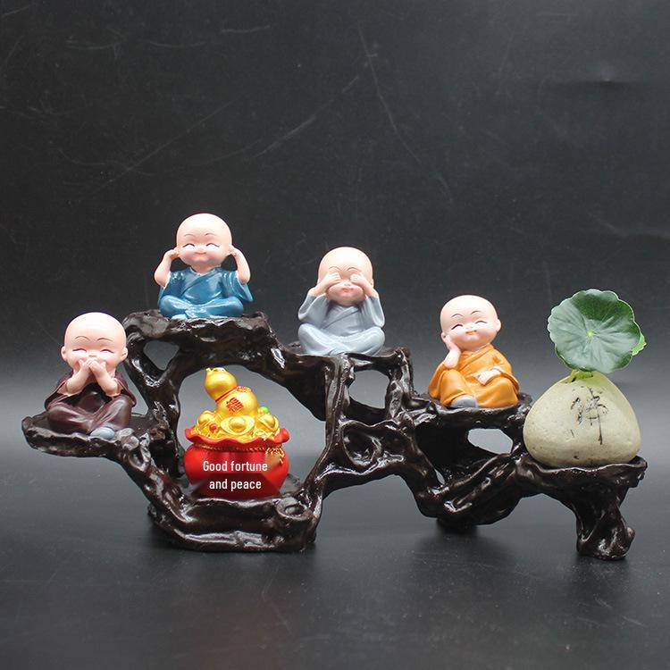 Zen Monk Figurine Ornament for Home Decor - Perfect for Living Room, Office, or Gift Displays