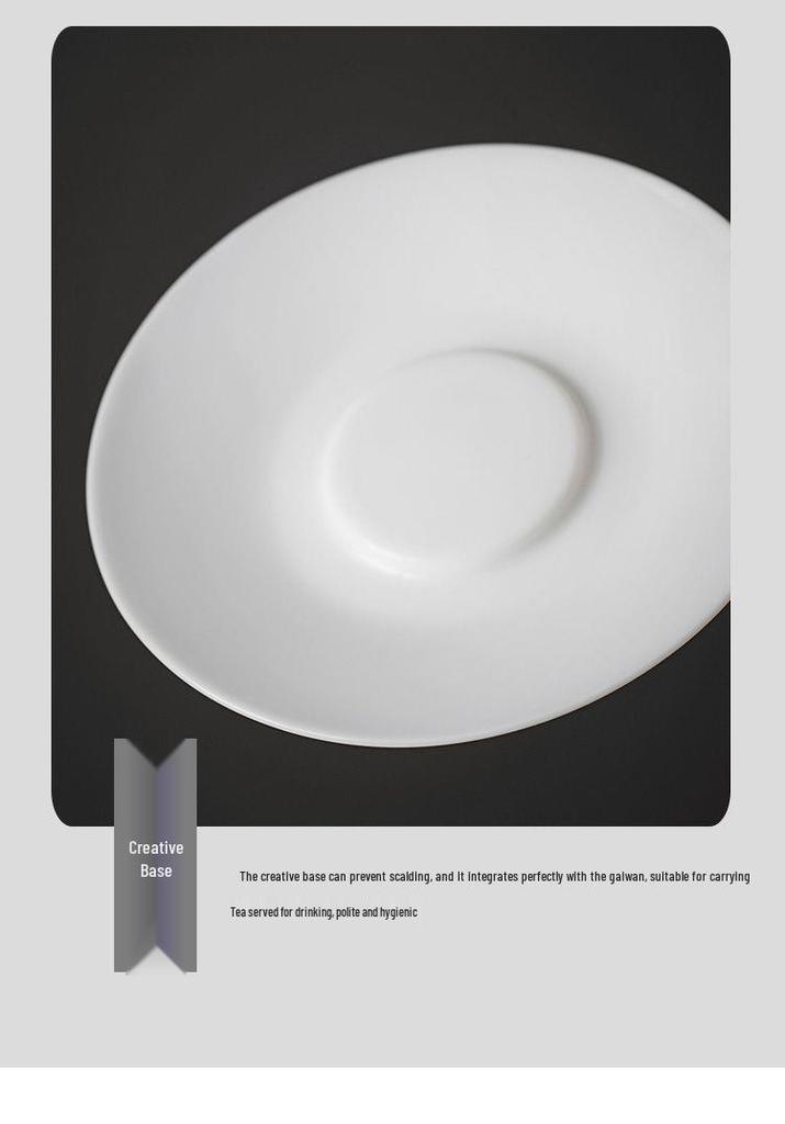 White Porcelain Three-Talent Gaiwan Tea Cup - Pure White Thin-Walled Ceramic Kung Fu Tea Set with Custom Logo