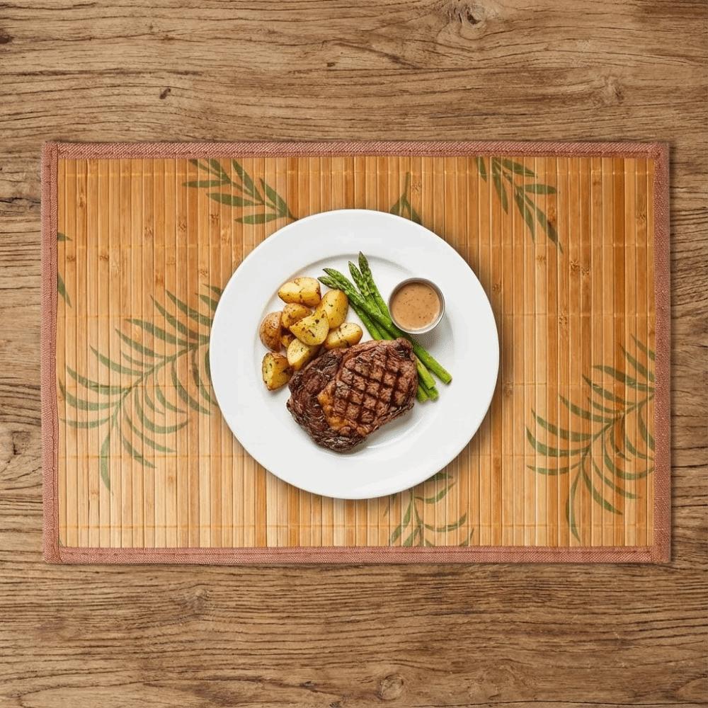 Vintage Bamboo Placemat Foldable Heat Insulation Pad Table Decoration Tableware Pad  Family Party