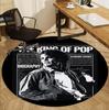Michael Jackson Pattern Round Rug, Indoor/Outdoor Mat, for Picnic, Gameroom, Bedroom, Office, Living Room, Home Decor Carpet, Birthday Gift
