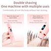 2-in-1 Electric Beard Shaver Double Head Lady Pubic Hair Face Underarm Groomer Painless Hair Removal Razor for Household Use