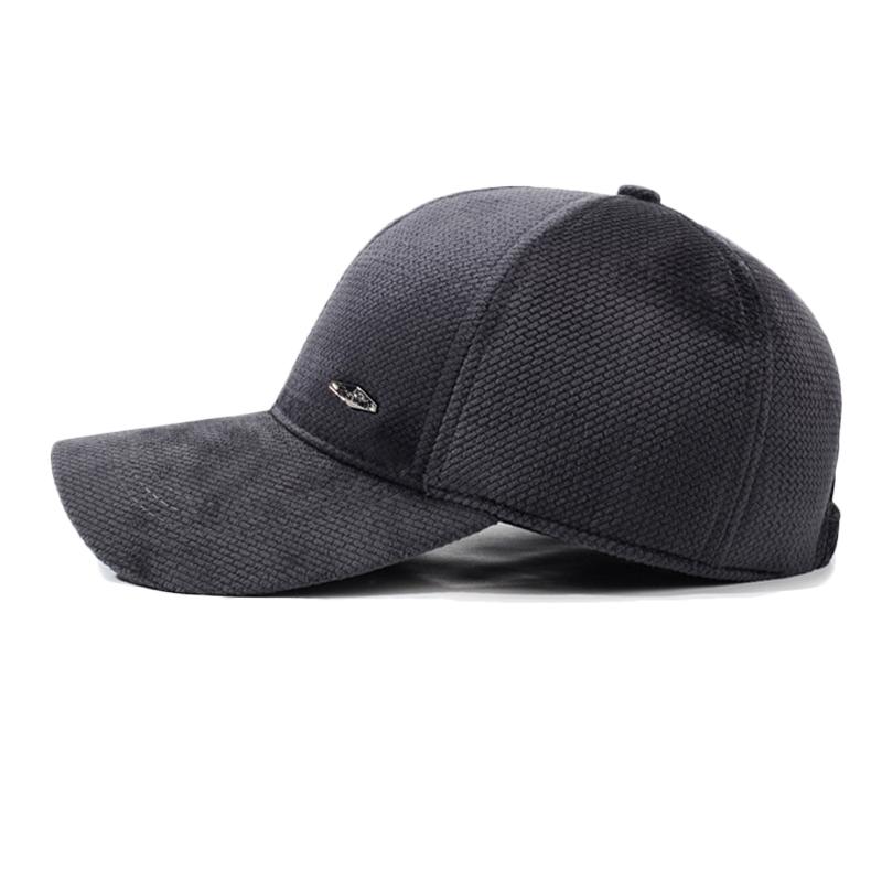 Men's Autumn Winter Woolen Hat Middle-Aged and Elderly Thick Warm Ear Protection Baseball Cap