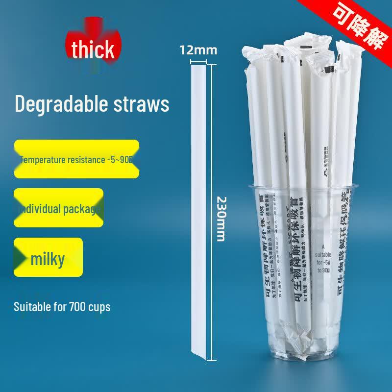 Individually Wrapped Biodegradable Milk Tea Straws