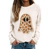 Women's Fashion Casual Long Sleeve Christmas Print Neck Top for Holiday