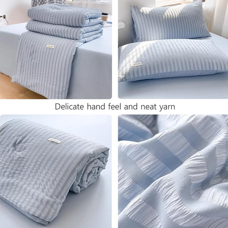 Seersucker Cool Summer Duvet Double Machine Washable Quilt Mattress Comforter Comfortable Soft Touch Mattress Cover 1pcs