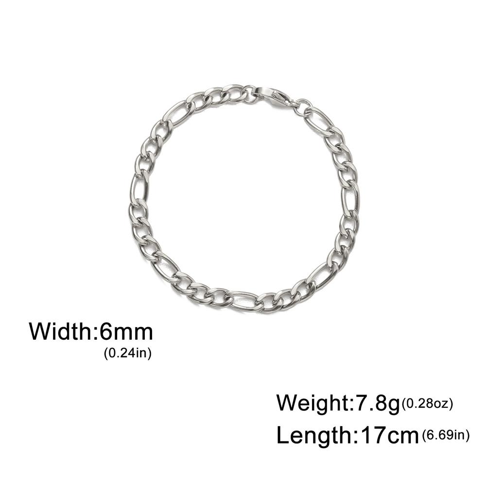 My Shape Fashion Cuban Chain Men Bracelet Stainless Steel 3/5/7/9mm Width Chain Bracelets Figaro Chain Boy Wrist Jewelry Couple