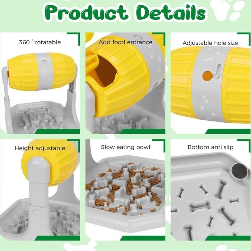 Rolling Treat Dispenser Dog Toy With Food Opening NonSlip Base Interactive Feeding Game For Canine Enrichment
