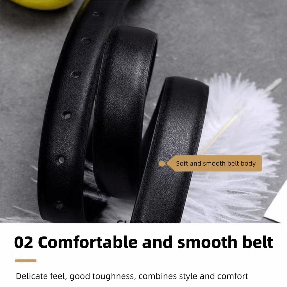 Adjustable Ladies Thin Soft Waistband With Gold Buckle Jeans Belt  Casual Wear