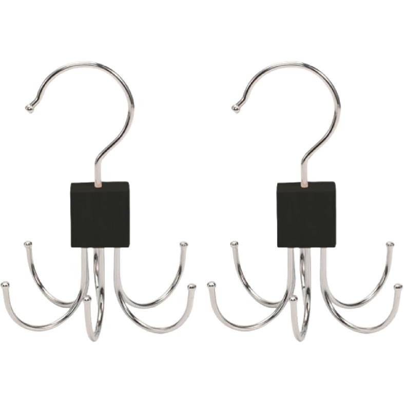 2Pcs Multifunction Belt Hanger, 360° Rotatable Belt Organizer | Hold Up to 24 Belts – Hanging Holder Storage Hook for Belt, Bra, Tie, Scarf, Purse