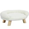 Pet Sofa for Small Dogs & Cats, Removable Plush Cover with Backrest, 47x40x20 cm, Cream
