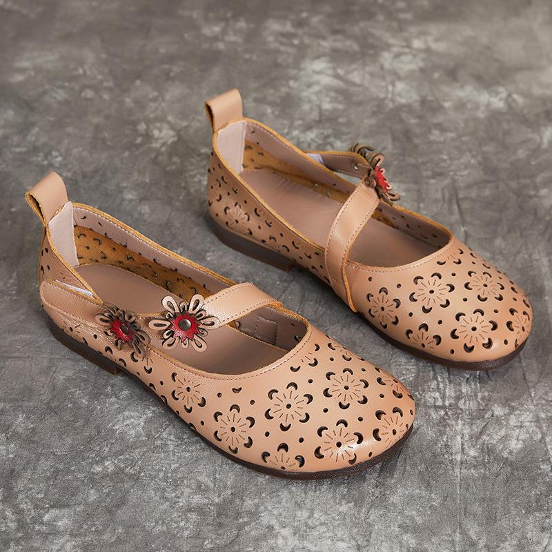 

Сандалии из кожи в стиле ретро, женские летние дышащие сандалии из яловичной кожи с мягкой подошвой, нескользящие тапочки 41 верблюд