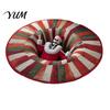 Thickened Cozy Mat Round Christmas Rug, 39" Imitation Cashmere Santa Snowflake Pattern, Holiday Party Floor Covering Area Rug for Home Living